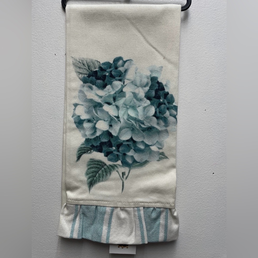 Blue Hydrangea Printed Tea Towel